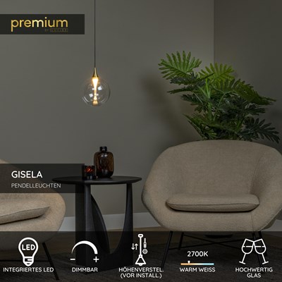 Lucide GISELA - Pendelleuchten - Ø 16 cm - LED Dim. - 1x5W 2700K - Transparent | Premium